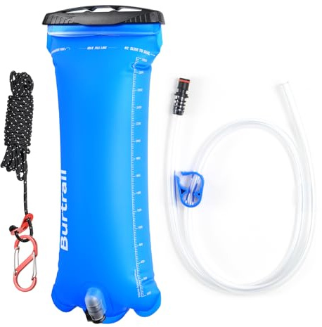 Burtrail Gravity Water Bag,Compatible with Sawyer,LifeStraw and Other Water Filter Straw,Personal and Small Group Camping Hiking Backpacking Hydration Choice,Foldable,3L