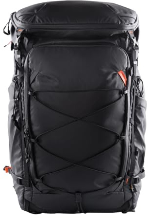 PGYTECH OnePro Flex Outdoor Kamerarucksack 50L mit Innentasche L, Schwarz | AceFrame Tragesystem, 10L Erweiterung, Laptopfach, 180° Rückenöffnung, Innentasche als Umhängetasche, Regenhülle, Für Wandern