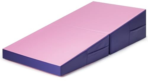 GOPLUS Faltbare Neigungsmatte, Gymnastikmatte, Formmatte für Kinder & Erwachsene, Turnmatte für Fitness, Tumbling & Aerobic im Fitnessstudio & Zuhause, 150 x 75 x 35 cm, PVC+EPE (Rosa+Lila)