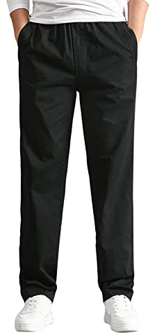 Pantalon Cargo Homme Pantalons Jogging de Travail Sport Survêtement avec Poches Fonctionnelles Pants Coupe Décontractée Cordon de Serrage Pantalon Homme Travail Pantalon Homme Jean Noir Large