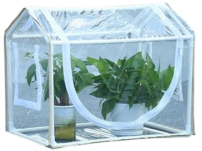 BEIJIALY Invernadero Portátil para Cama de Jardín, Cubierta de Invernadero, Cubierta de Plantas con Ventanas Enrollables con Cremallera, Pequeña Casa Verde Portátil, Tienda de