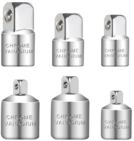 Bangbobi Juego de adaptadores de Vasos, Juego de adaptadores de 6 Piezas - 1/2 a 3/8, 3/8 a 1/2, 3/8 a 1/4, 1/4 a 3/8, 1/2 a 1/4, 1/4 a 1/2, Juego de adaptadores de Llaves de Vaso