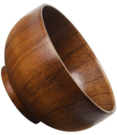 MAGICLULU 1pezzi Ciotola in Legno per Snack e Insalate Contenitore da Cucina per Frutta e Cibo Realizzato in Legno di Durevole e Portatile