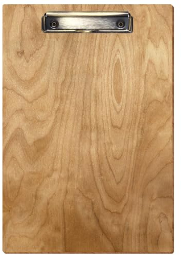 Bütic Holz Klemmbrett Standardform Birke rustikal für DIN A3 A4 A5 A6 aus 3mm Birkensperrholz und mit widerstandsfähigem Klarlack versiegelt