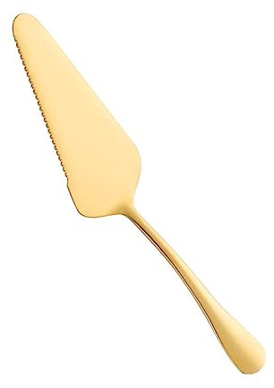 Cabilock Tortenschaufel Edelstahl Mit Wellenschliff Bakeware Backschaufel Golden Kuchenschieber Für Pizza Und Kuchen Beschichtete Oberfläche Ergonomisch