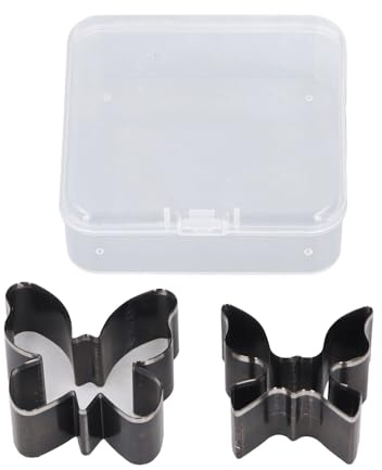 2 Stück Leder Stanzmesser, Leder Stanzwerkzeug Set, Schmetterlingsförmige Hohl Leder Messer Form, Handgeschnittene Form Lederschneideform Set 58, 48 mm Lange Handstanz Lederschneideform