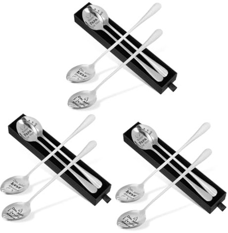 MAGICLULU 3 Juegos 2 Juegos De Cucharas De Vajilla Alemanas De Acero Inoxidable (4 Cucharas + 2 Cajas De) Tazas De Café Taza De Te Cuchara De Te Cucharillas Cucharas De Café 4 Uds * 3
