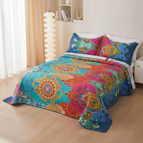 E-yimeng Tagesdecke 220x240 Sofa überzug Boho Vielseitige Wohndecke als Bettüberwurf oder Sofaüberwurf Leichte Weiche Mikrofaser(ohne Kissenbezug)