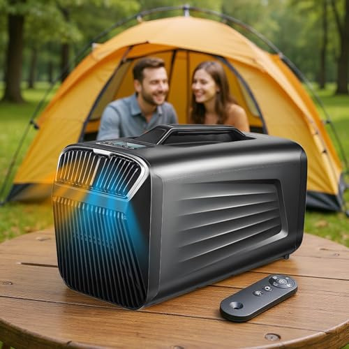 moupeaktain Tenda Climatizzatore Portatile da 5400BTU/5600BTU, Piccolo Condizionatore d'Aria per Piccoli Ambienti, Riscaldamento E Raffreddamento Rapidi da 1500 W per Campeggio, Camper,Grey