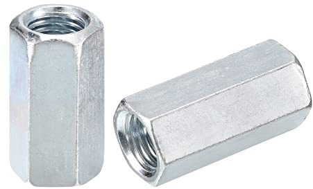 QUARKZMAN 3 Stück Langen Sechskantmuttern, M14x19x40mm Verbindungsmuttern - Galvanisierter Kohlenstoffstahl Sechskant Gewindestangenverbinder Für Möbel Elektronik Industrie