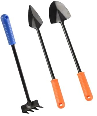 Ensemble d'outils de Jardinage, Pelle, Petit râteau Jardin et truelle à Main, Mini intérieur coloré, Compatible avec Les Plantes d'intérieur 3 pièces