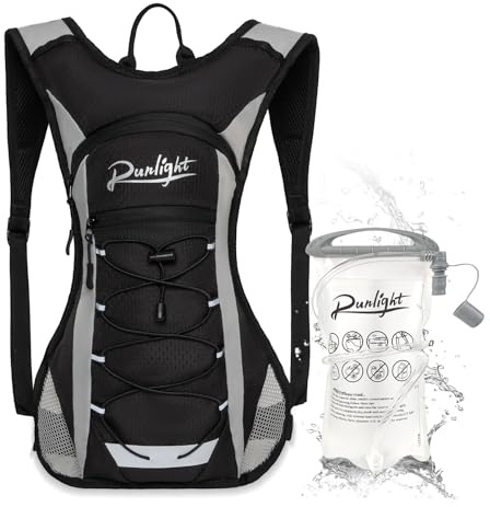 Runlight Leichter Trinkrucksack, Laufweste für Damen und Herren mit 1,5 l Wasserblase, Hydro-Wasser-Tagesrucksack zum Laufen, Wandern, Radfahren, Klettern, Radfahren