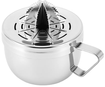 Fabater Citronpress, 304 Rotationspress i Rostfritt Stål Manuell Juicepress, Citruspress i Rostfritt Stål med Pip och Skål för Lime Grapefrukt Orange Diskmaskin Säker Bärbar