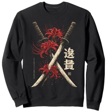 Katana Épée de lys araignée Rouge Anime Japonais Otaku Sweatshirt