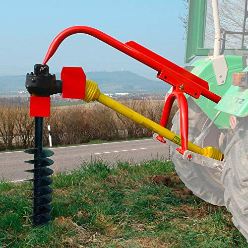 DEMA Zapfwellen Erdbohrer 220 mm - Pfahlbohrer, Erdlochbohrer, Zaunbohrer - robust, höhenverstellbar, austauschbare Bohrspitzen - Traktor, Koppelbau, Zaunbau