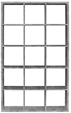 Forte Mauro Regal 3x5 Fächer, Holzwerkstoff, Betonoptik Lichtgrau, (B*H*T): 107,2 x 176,3 x 32,12cm