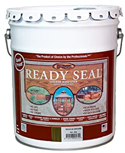 Ready Seal Exterior Wood Stain & Sealer, Mission Brown, 5 Gallon