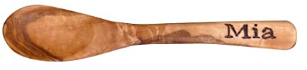 D.O.M.® Babybrei-Löffel Kinderlöffel für Kleinkinder - aus naturbelassenem Olivenholz - Gravur möglich