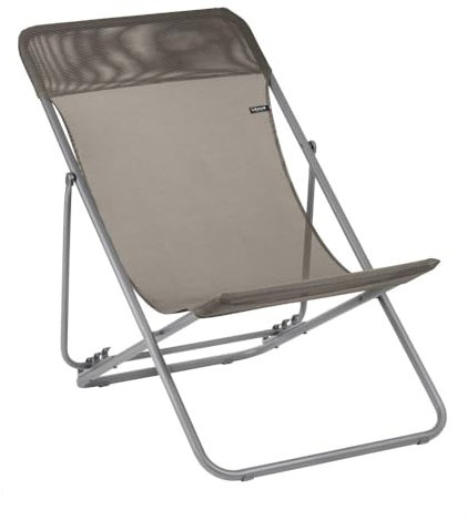 Lafuma Mobilier Maxi - Silla Larga, Color Grafito, Antracita, Ligera, Estable y Ajustable