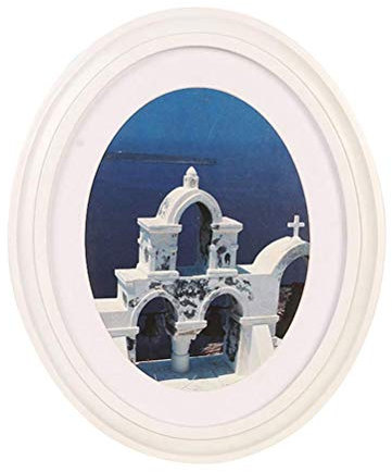 10 Zoll Oval Holz Bilderrahmen Tischplatte Wandmontage Fotorahmen für Wohnkultur - Senden Sie Nahtlose Nagel und Nagel (weiß)