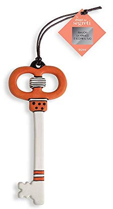 Egan Chiave Collezione Chiavi dei Segreti. Oggetto Realizzato in Ceramica di Colore Bianco e Arancione. Dimensione: 13x4 cm. La referenza è CV16S/2IF