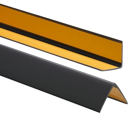 ProfiPVC Winkelprofil selbstklebend aus PVC 35x35mm 200cm Schwarz | Kantenschutz, Kantenschutzprofil aus PVC-Gummi, elastischer Eckschutz, einfache Montage ohne Bohren
