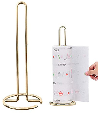 Support de Rouleau de Papier, Porte-Rouleau de Cuisine Portable en Acier Inoxydable Or Porte Rouleaux Papier Toilette Vertical en Acier Support Distributeur de Papier Pour la Cuisine Salon Chambre
