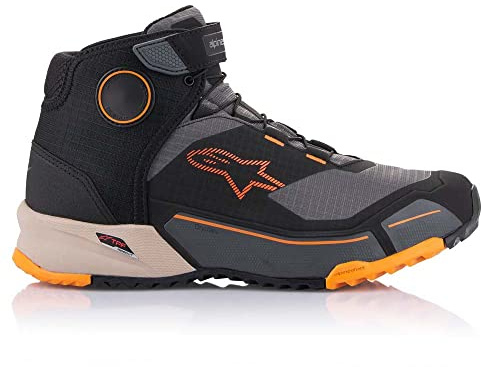 Alpinestars CR-X Drystar Reitschuhe (10,5) (Schwarz/Hellbraun/Orange), Schwarz