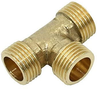Garten-Klempnerschlauch-Adapter 1/2 3/4 BSP. Männlicher T-Shirt-Stecker-T-förmiger 3-Wege-Messing-Rohrgelenkadapter-Anschluss for Wasser Verwendung 1 Stück (Color : 1I2)