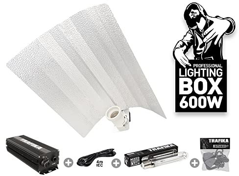 TRAFIKA KIT LUMINAIRE CULTURE BALLAST NUMÉRIQUE 600W: BALLAST NUMÉRIQUE 600W + AMPOULE + 4M CÂBLE + POULIES + RÉFLECTEUR/KIT ÉCLAIRAGE/BALLAST ÉLECTRONIQUE