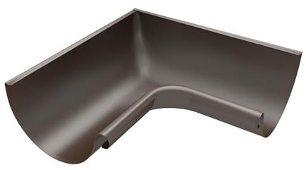 ZAMBELLI Angolo di grondaia 90 gradi (angolo interno) zincato 105cm marrone rame Angolo di grondaia con bordo interno per grondaia semicircolare, senza saldatura