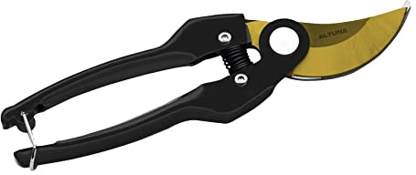 ALTUNA Tijera de Podar de Titanio 22 cm para Frutales y Viñedos - T110-22 | Mangos estampados de acero, diseño equilibrado, corte preciso y gran resistencia al desgaste