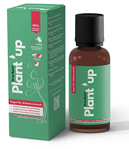 GROW BOOST Plant'up | Für kräftiges Wurzel- Blatt- und Frucht-Wachstum | aktiviert Selbstschutz der Pflanze gegen Pilz- und Bakterienbefall | Demeter, 100% Biologisch abaubar | 100 ml Konzentrat
