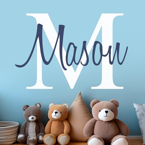 CRYPTONITE Baby Room Decor | Custom Name Wall Decal | Boys Bedroom Decor | Ready to Use | Nursery Wall Decal | Fully Customizable with Name, Color, and Size | Non-Toxic (Wide 16x 11 Height)