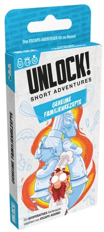 Asmodee, Unlock! Short Adventures – Geheime Familienrezepte, Familienspiel, Rätselspiel, 1-6 Spieler, Ab 10+ Jahren, 30 Minuten, Deutsch