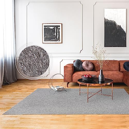 Paco Home Tappeto Salotto Moderno Soggiorno Pelo Corto Monocolore Tappeto Morbido Lavabile In Lavatrice, Dimensione:120x160 cm, Colore:Grigio