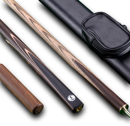 Sinsilvie 3/4 Jointed 57 Snooker Pool Cue with Cue Case and Extension,9.5mm Cup tip.Rosewood,Blackwood or Technology wood (B)