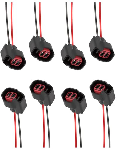 8 PCS Fuel Injector Connector Pigtail,Fuel Injectors Set of 8 Replace OEM# 5013995AA,5161919AA,Car Accessories Fuel Injector Wiring Harness Compatible with Dodge,Ford,Chevrolet (8PCS)