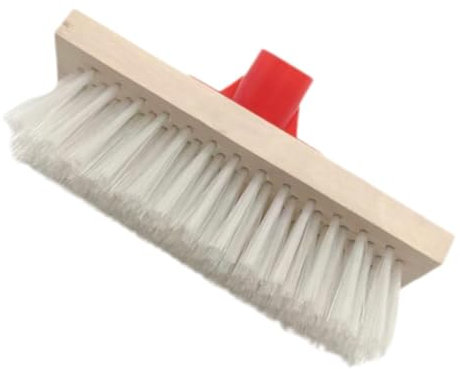 ETHZZLE Floor Scrub Brush Long Handle Hard Nylon Bristles 40cm Stiff Bristle Patio Decking Cleaning Brush for Outdoor and Bathroom Use