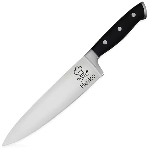 WOLFSARTIG Küchenmesser mit Gravur - Koch Geschenke Männer - Hobbykoch Küchenzubehör - personalisiertes scharfes Kochmesser (ohne Ständer)