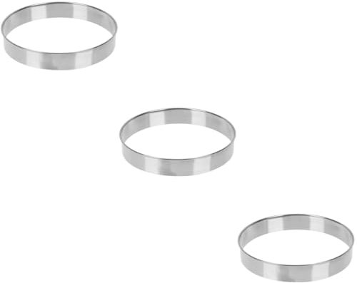 Amosfun 3St Multifunktions-Pizzaring Kitchen Accessories mutfak aksesuarları Kreis für Torte Kreisschneider Teig Praktischer Pfannkuchenring waschbarer tortenring Rostfreier Stahl Silver