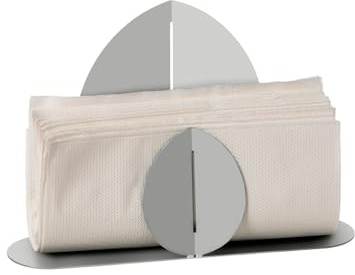 Arti & Mestieri Ficus - Porta tovaglioli di Design 100% Made in Italy - in Ferro, 24 x 6 x 16,5 cm (Bianco marmo)