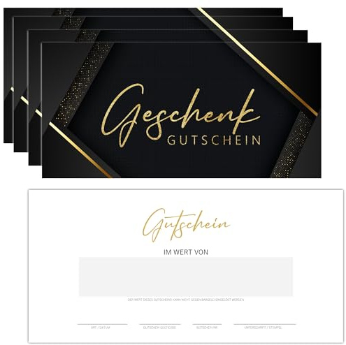 Eummel 40 blanko Gutscheine zum selber Ausfüllen Geschenkgutscheine | Gutscheinkarten zum selbst ausfüllen | Gastro Restaurant Kosmetik Massage Beauty Nagelstudio Fußpflege etc.
