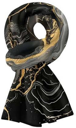 Hiseng Schal Damen Herbst Winter Kuschelig Warm Elegant Halstuch Schultertuch Herbstschal Winterschal 3D Marmor Scarf Weihnachtsgeschenk für Abendkleid, Damen
