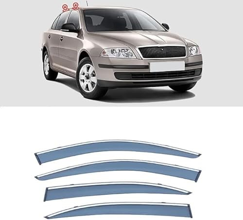 ZJIZOU Car Windabweiser Für Skoda Octavia Saloon 1Z 2007-2014 Limousine,Langlebig & Robust Leichte Installation Energieeinsparung Belüftung.