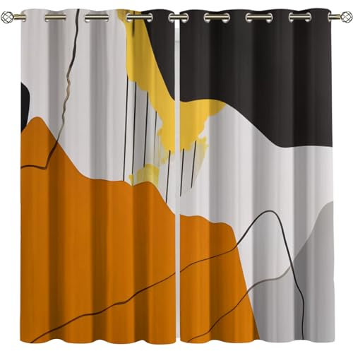 Kinder Gardinen Kinderzimmer Junge Mädchen Blickdicht Braun Weiß Schwarz Graffiti 234X230Cm 2Er Set Verdunkelungsvorhang Thermovorhang Hitzeschutz Vorhänge Wohnzimmer Schlafzimmer Vorhänge Mit Ösen