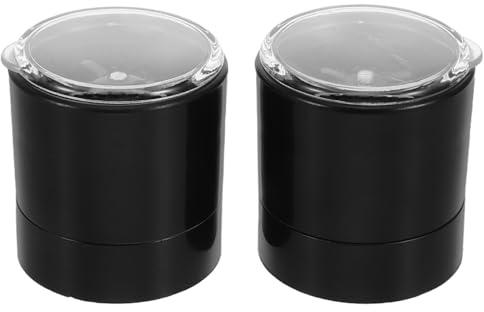 Amosfun 2-Pack Salt & Pepper Grinder Lids – Manual PP & Stainless Steel Replacement Covers for Spice Jars, Refill & Clean, for Kitchen & Camping