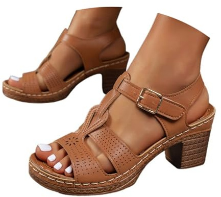 Générique Sandales Femme Talon Compensées Chaussures D Été Sandale a Escarpins Haut Chaussure Compensée Mariage Plateforme Chausson Ete Espadrilles Confortables Blanches