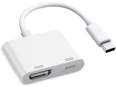 Hatuge Adaptateur USB C vers HDMI 8K @ 60 Hz pour iPhone 15/16/17, convertisseur AV numérique certifié MFi avec PD 100 W pour MacBook Pro/Air, iPad Pro, iMac, Galaxy S25/S24 et Plus Encore
