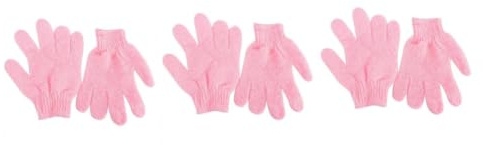 FOMIYES 6 Piezas Guantes Exfoliantes de Baño Nylon para Ducha Guantes Corporales Scrub para Mujeres y Hombres Rosa Lavables y Elásticos
